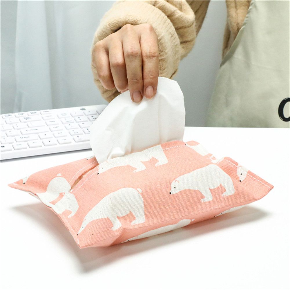 CONOPERY Giá đỡ đựng khăn giấy bằng vải lanh cotton phong cách Bắc Âu sáng tạo