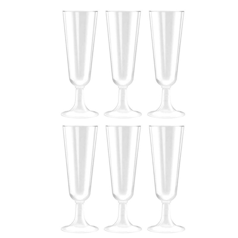 be❀  6pcs 150ML Disposable Goblet Hard Plastic Air Cup Red Wine Champagne Glass Jelly Cup Mousse Cup Ice Cream Cup Cocktail G