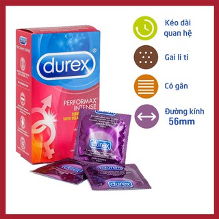 Bao Cao Su Kéo Dài Thời Gian Quan Hệ Durex Performax Intense 12 Chiếc - Cam Kết Nhập Mỹ- Hàng Chính Hãng