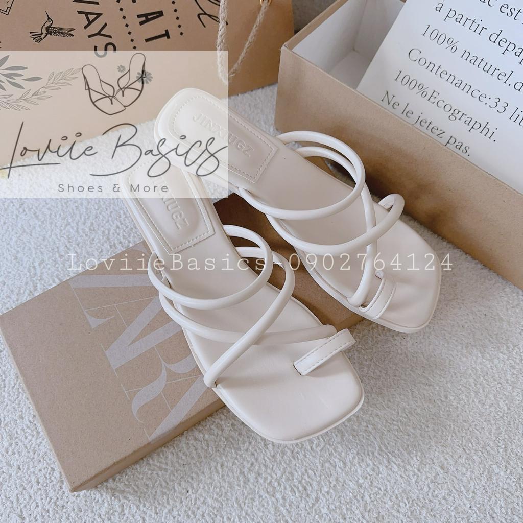 DÉP CAO GÓT LOVIIE BASICS - GUỐC NỮ PHONG CÁCH THỜI TRANG QUAI NGANG CHÉO XỎ NGÓN HIỆN ĐẠI D230573