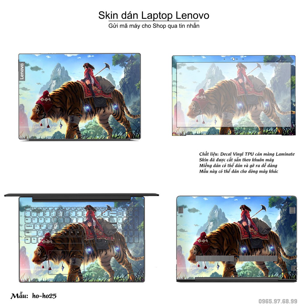 Skin dán Laptop Lenovo in hình Con hổ (inbox mã máy cho Shop)