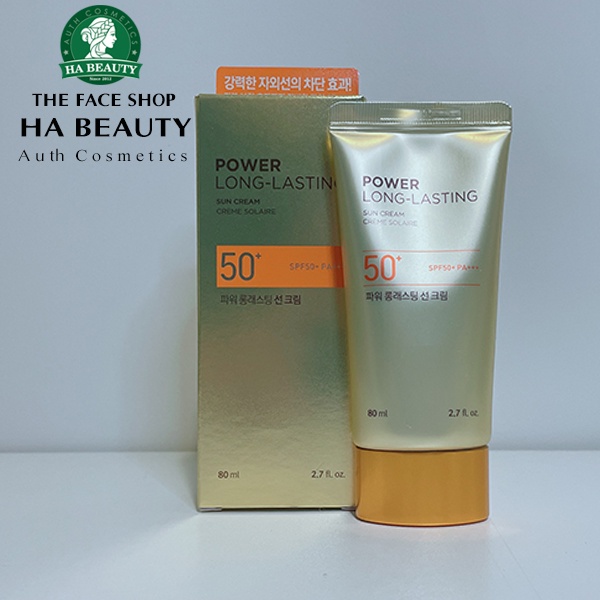 Kem chống nắng trang điểm dưỡng da chống nước lâu trôi The Face Shop Natural Sun Eco Power Long Lasting SPF50+PA+++ 80ml