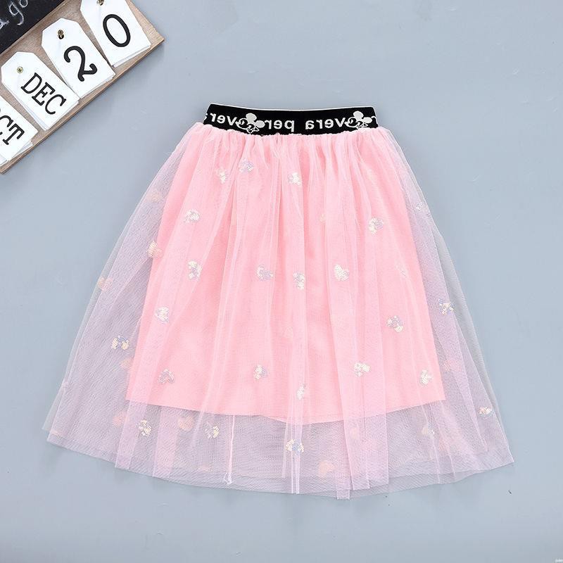Chân váy chữ A phối lưới thời trang cho bé gái