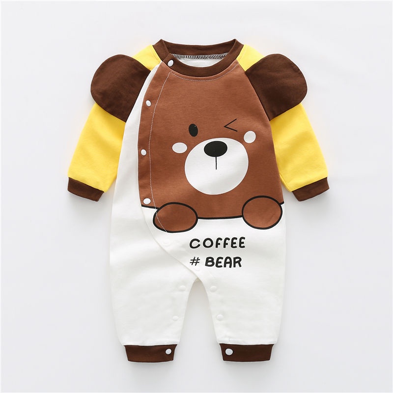 Bộ body dài tay kèm mũ quần áo trẻ em cho bé Trai bé Gái từ 0-24 tháng tuổi - vải cotton mềm mại thân thiện với da em bé