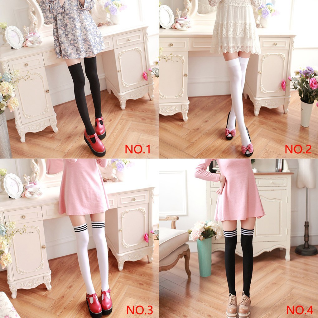 Tất cotton cao đến đầu gối cho nữ