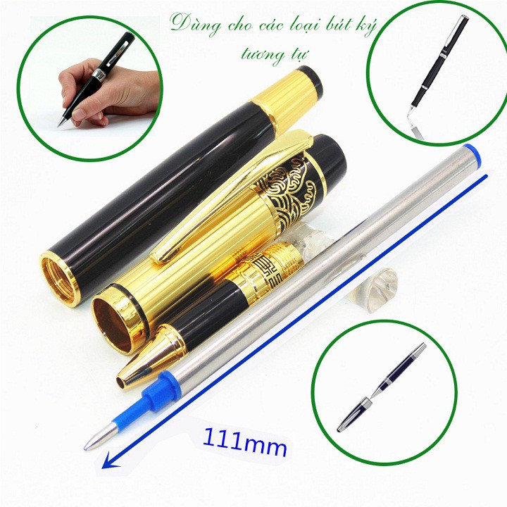 Combo 10 Ruột bút bi, ngòi bút ký cây viết 0.5mm Minh House, vuông dòng Parker
