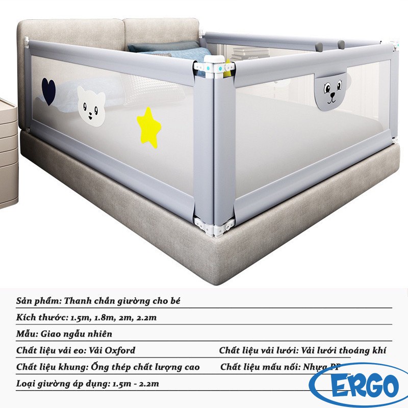 Thanh chắn giường 2021 Babyshark an toàn tiện lợi nâng hạ dễ dàng tránh chấn thương cho em bé