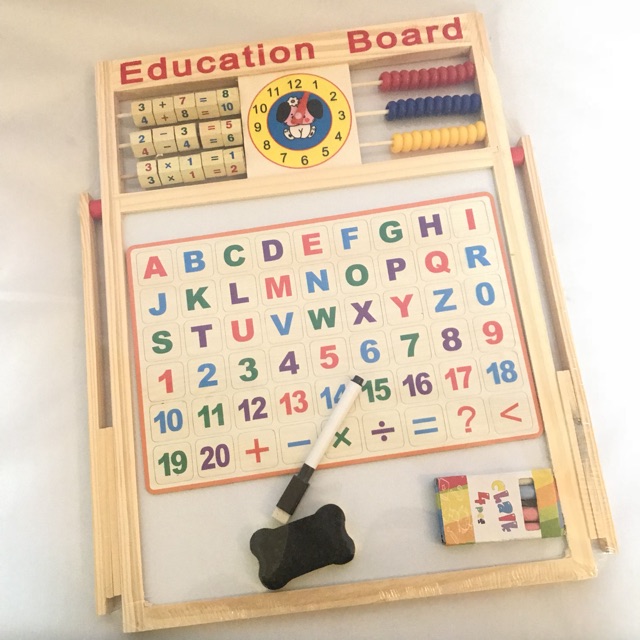 (LOẠI TO )Bảng gỗ nam châm giáo dục 2 mặt cho bé học chữ cái
