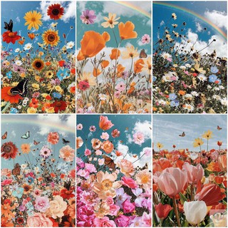 Bộ 6 Áp phích - Poster Phong Cảnh Flower - Vườn Hoa 1