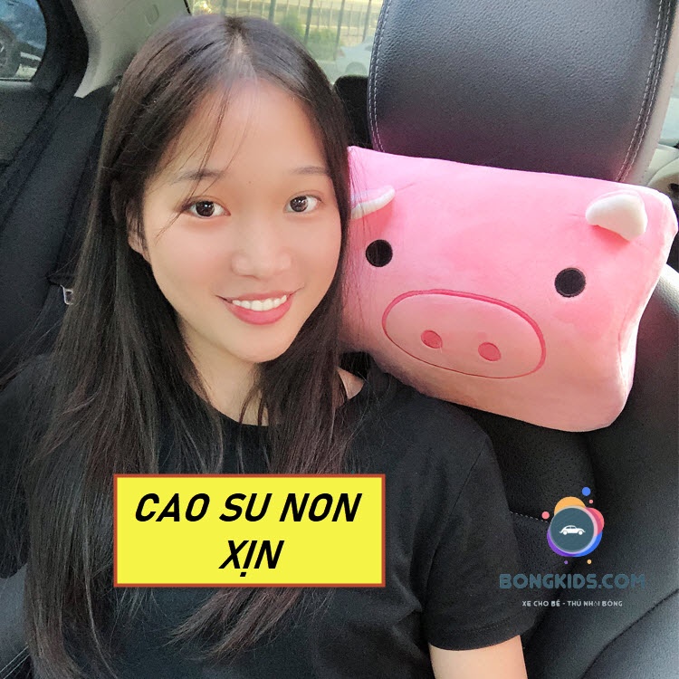 Gối tựa đầu, tựa cổ ô tô cao su non ⭐KHÔNG NÓNG⭐Gối tựa đầu xe hơi chống mỏi vai gáy, bảo vệ cổ hình thú ngộ nghĩnh