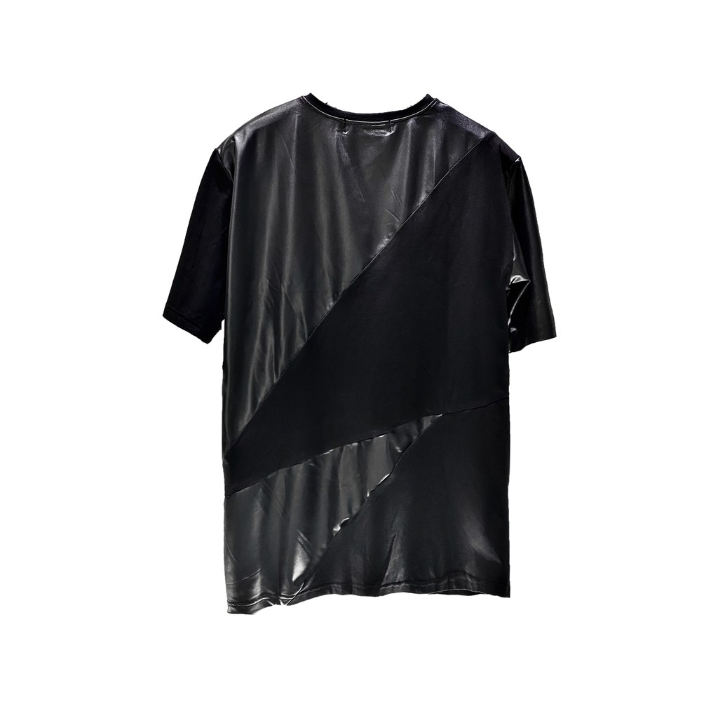 Áo Phông Nam Nữ 12.DESTINY Chi Tiết Khối Hình Học Phối Da Chất Liệu Premium Cotton Màu Đen (THIẾT KẾ ĐỘC QUYỀN) | BigBuy360 - bigbuy360.vn