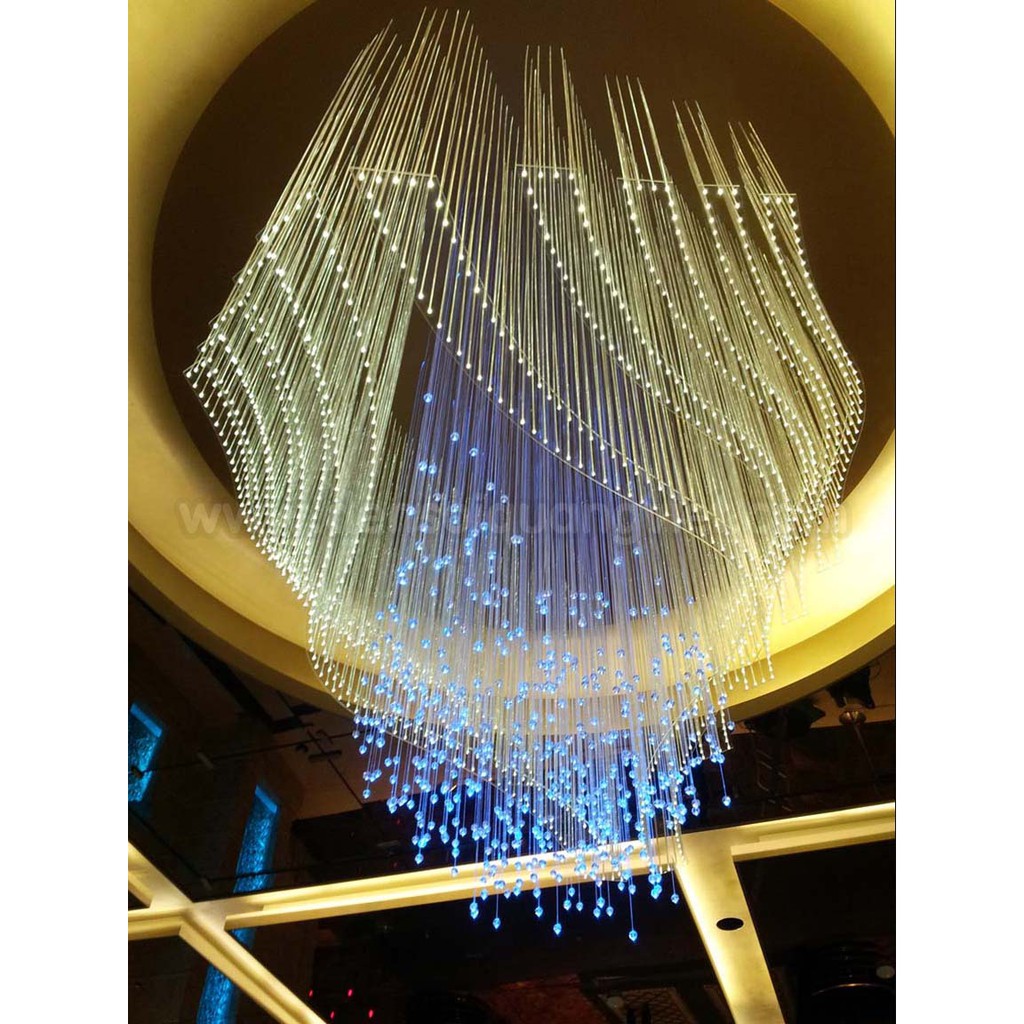 Đèn chùm sợi quang, đèn chùm pha lê phòng khách, phòng ngủ - Mẫu 2