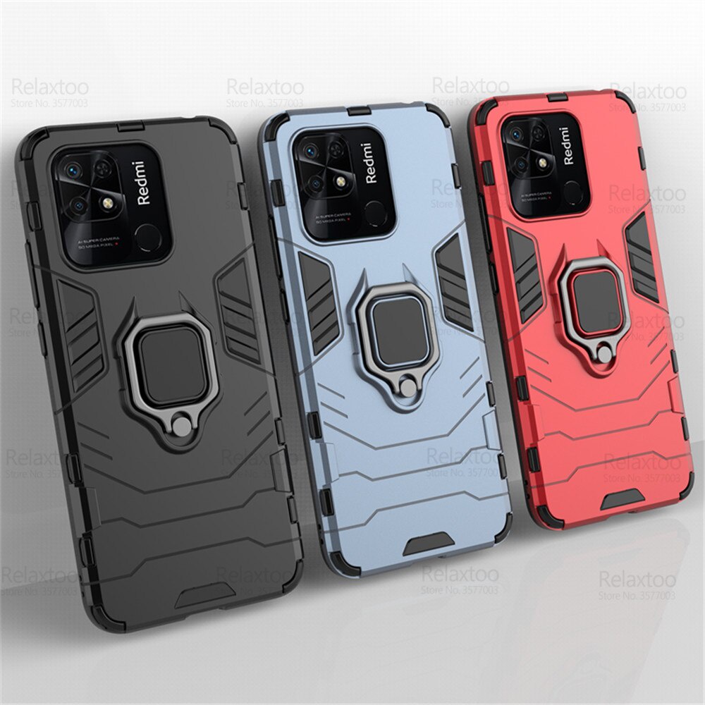 Redmi10C Case Car Magnetic Holder Ring Stand Armor Coque For Xiaomi Redmi 10C Redmi Redme Redmi 10 C Hard Shockproof Phone Cover