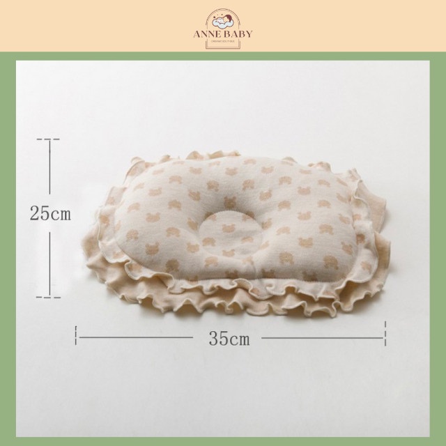 Gối Chống Bẹp Đầu Cho Bé 0-1 Tuổi Lót Bông Cực Êm, Vải Cotton Organic An Toàn Cho Da - Gối Chống Méo Đầu Cho Bé Sơ Sinh