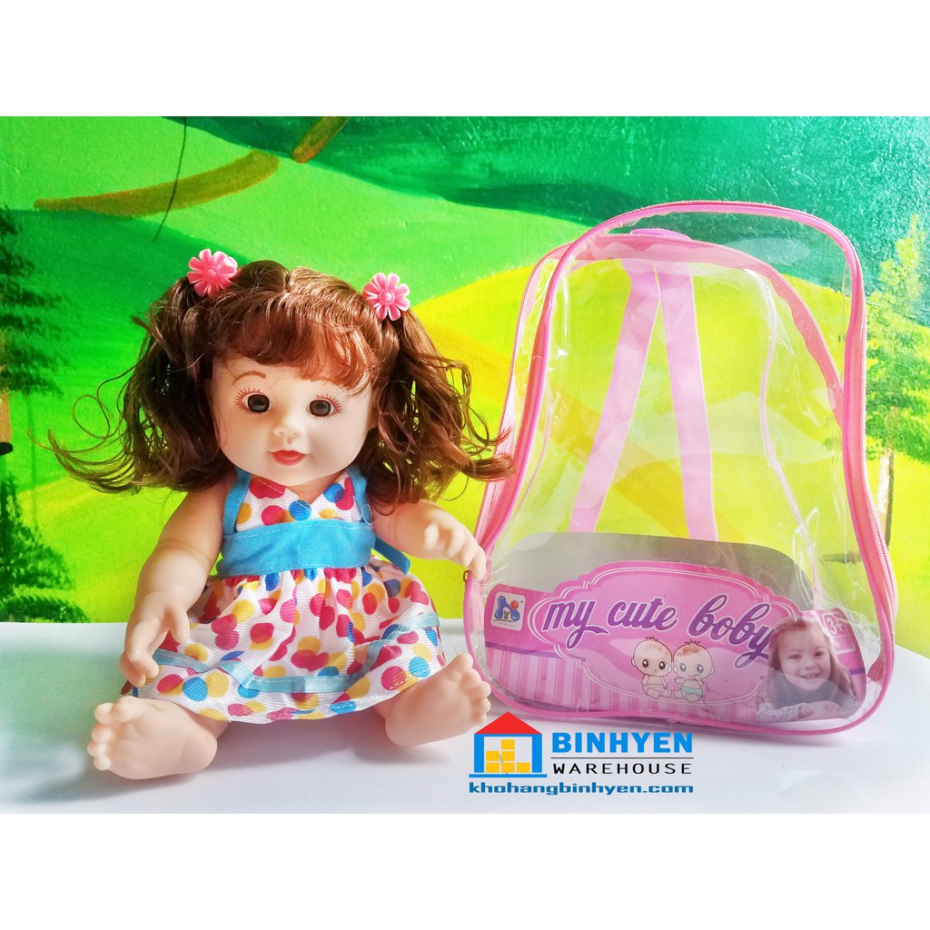 Đồ Chơi Búp Bê Cho Bé Gái Xinh Xắn Biết Khóc Biết Cười - Kèm Túi Đựng Hình Ba Lô
