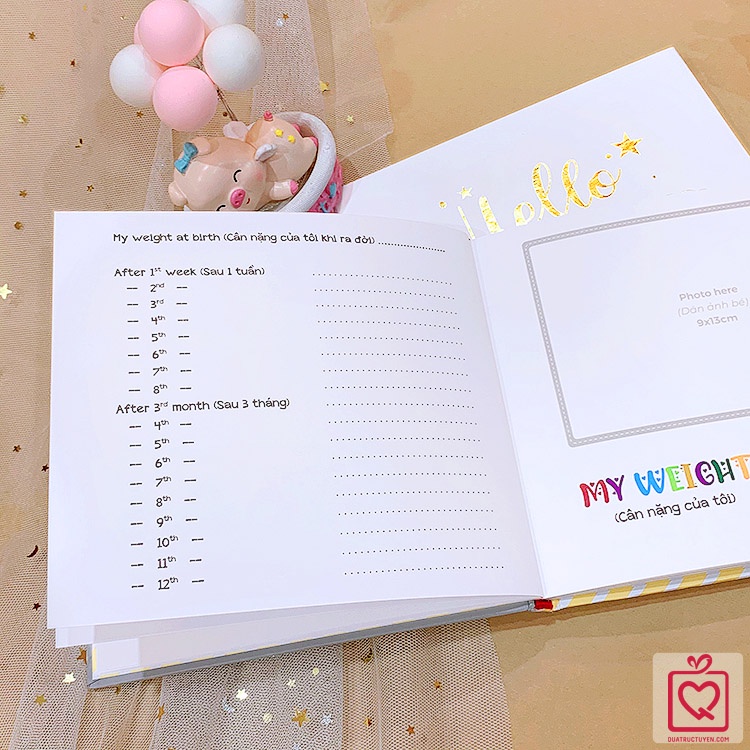 Sổ nhật ký cho bé Hello Baby - Lưu giữ những khoảnh khắc đầu đời đáng nhớ