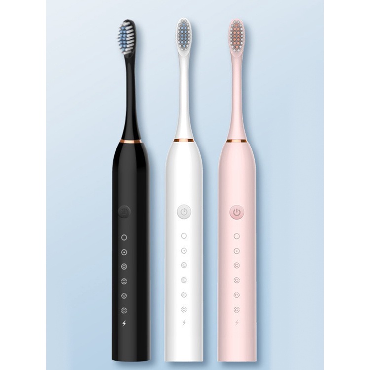 [Hàng mới về] Bàn chải đánh răng điện tử Sonic 42000 lần/phút 6 chế độ siêu âm có thể sạc lại và 4 đầu bàn chải