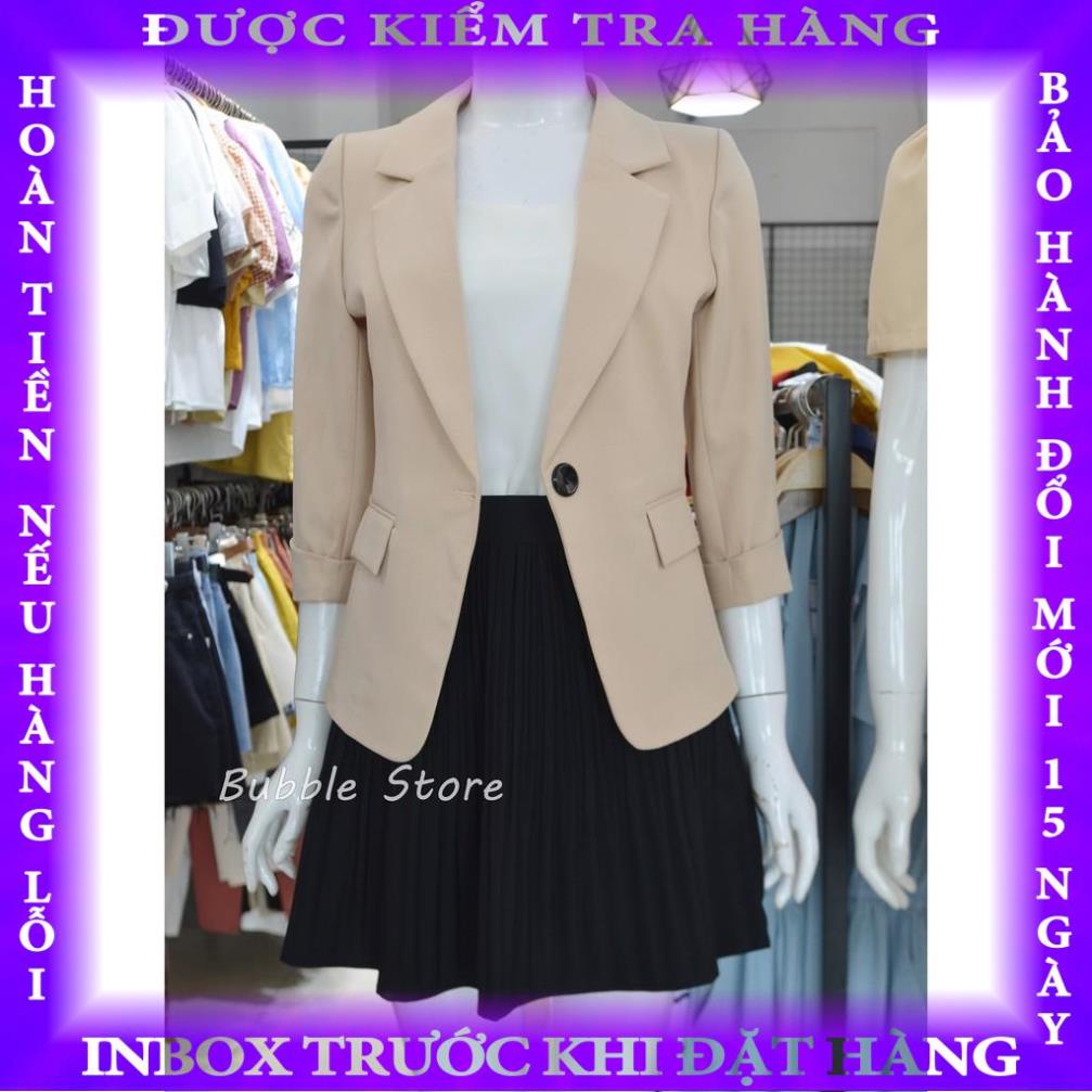 (Hàng cao cấp) Áo vest nữ công sở, blazer thu đông tay lửng một cúc Size S/M/L/Xl hoangle