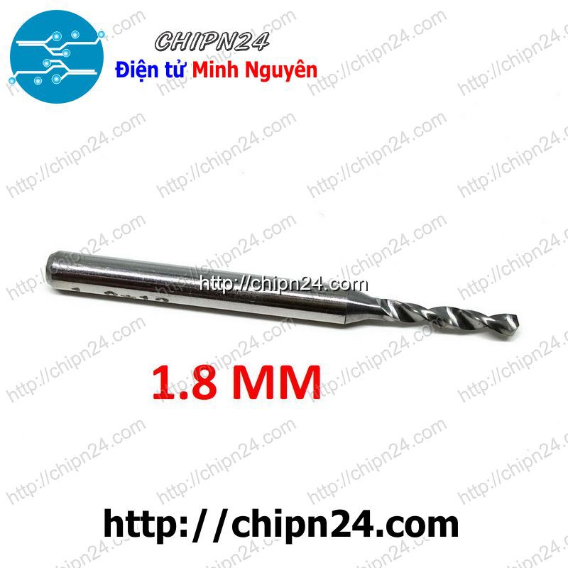 [1 CÂY] Mũi khoan mạch in CNC HỢP KIM 1.8mm (Mạch điện tử, PCB)