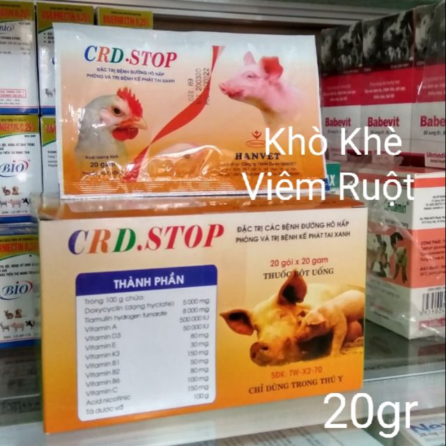 CRD Stop 20gr ĐẶC TRỊ CRD, VIÊM RUỘT GIA SÚC GIA CẦM