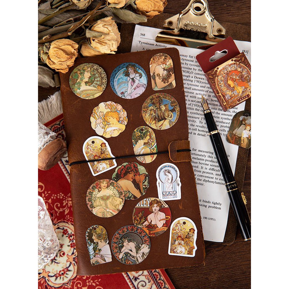 Bộ 46 Sticker Tranh Phụ Nữ Phục Hưng E119