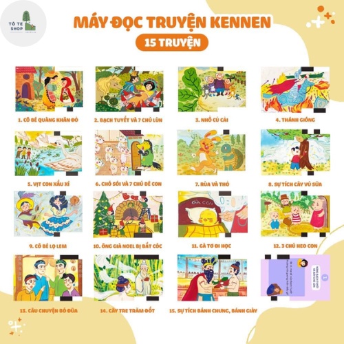 MÁY ĐỌC TRUYỆN TRANH TƯ DUY cho bé , MÁY ĐỌC TRUYỆN KENNEN gồm 15 truyện cổ tích cực kì hay và ý nghĩa