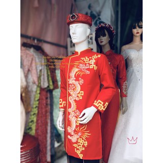 Áo dài nam rồng vẽ