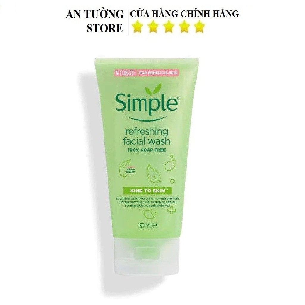 Sữa Rửa Mặt Dạng Gel Simple Kind To Skin Refreshing Facial Wash Gel