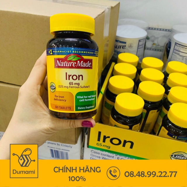 (Ship nhanh+Date xa) Viên uống Nature Made Iron (sắt) 65mg Hộp 365 viên Mỹ | BigBuy360 - bigbuy360.vn