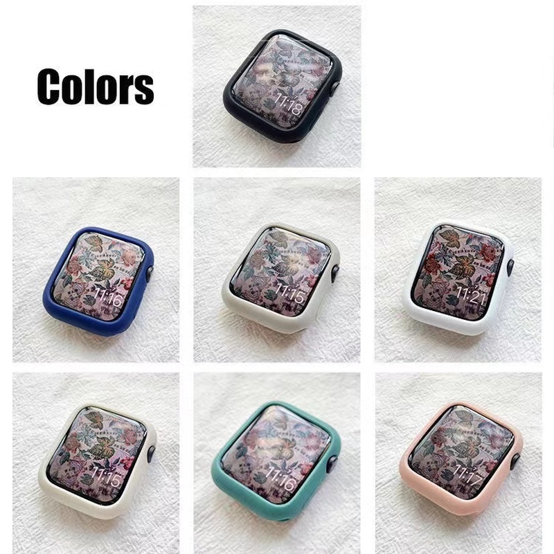 Ốp Bảo Vệ Bằng Silicon Mềm Màu Kẹo Cho Apple Watch 7 45mm 6 SE 5 4 3 42MM 38MM series 7 6 5 40 44 41mm