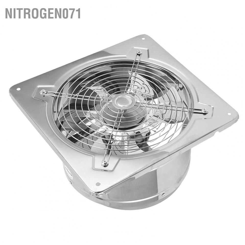 Nitrogen071 Quạt thông gió 220V 100W 410 Đường kính thép không gỉ 9 8in xuyên tường phòng tắm cho nhà kho bếp