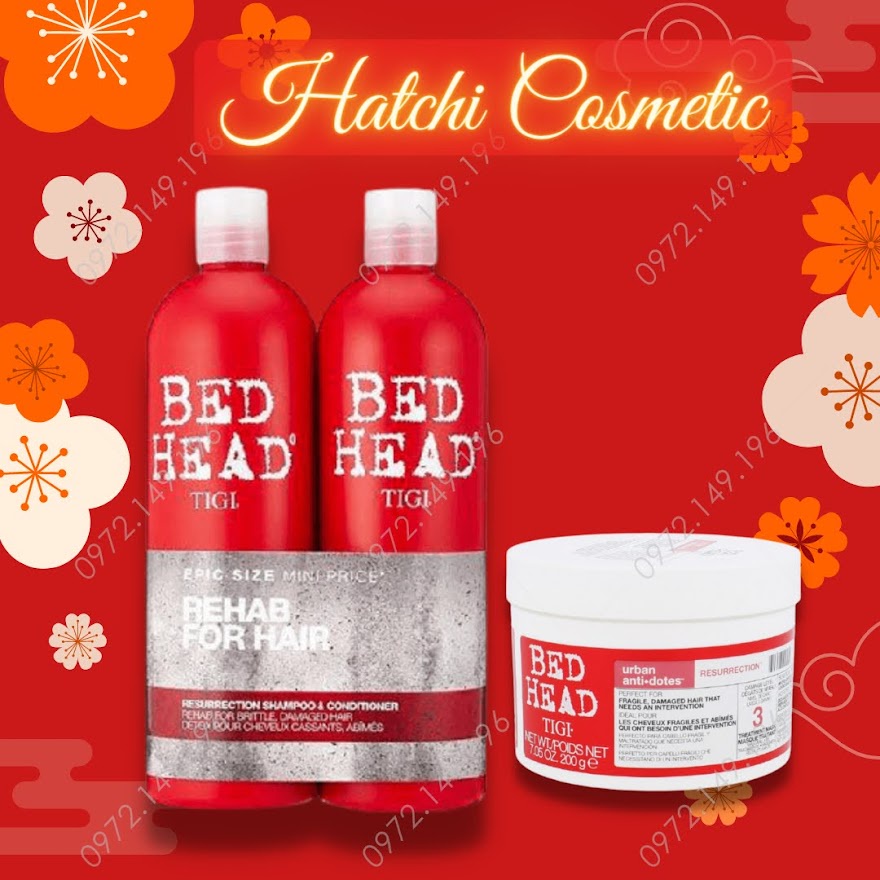 [Mã 154FMCGSALE giảm 8% đơn 500K] Combo Dầu Gội Xả Tigi + Hấp Tigi Đỏ Siêu Phục Hồi - Chính Hãng