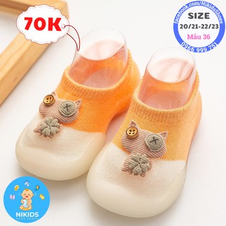 Giày bún cổ thấp họa tiết mèo