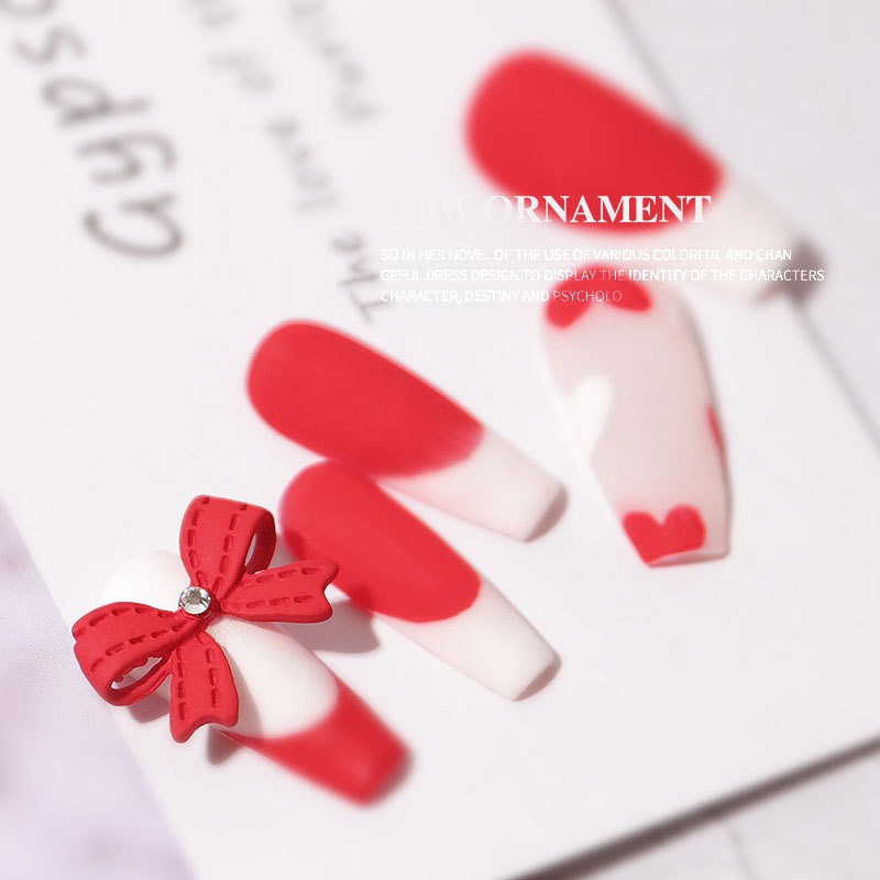 Charm nơ nhám khắc viền TRANG TRÍ MÓNG