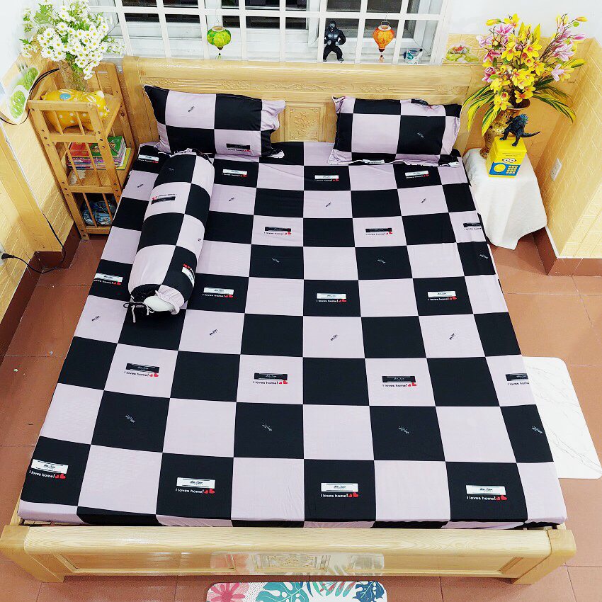 BỘ DRAP THUN HÀN QUỐC 4 MÓN 1.6MX2M/1.8MX2M-TH374