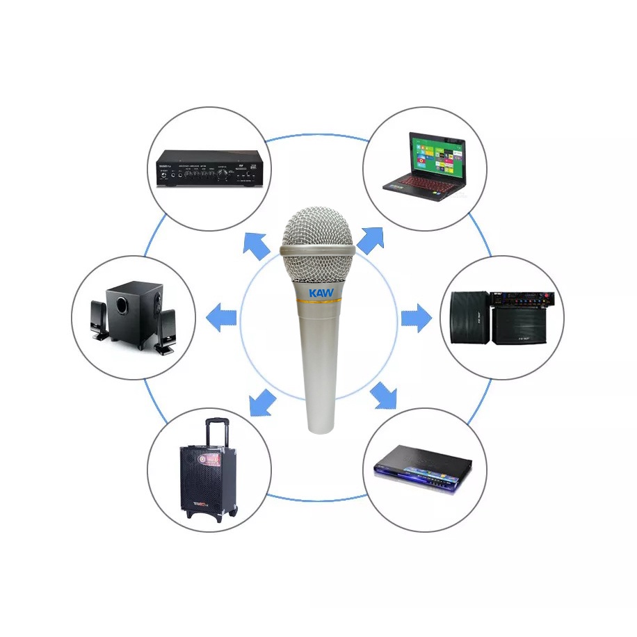 Mic hát karaoke - Micro có dây XINGMA AK-319 Chuyên Chống Hú, Chống Rè, Lọc Âm Siêu Chuẩn, Dây Dài 3m.