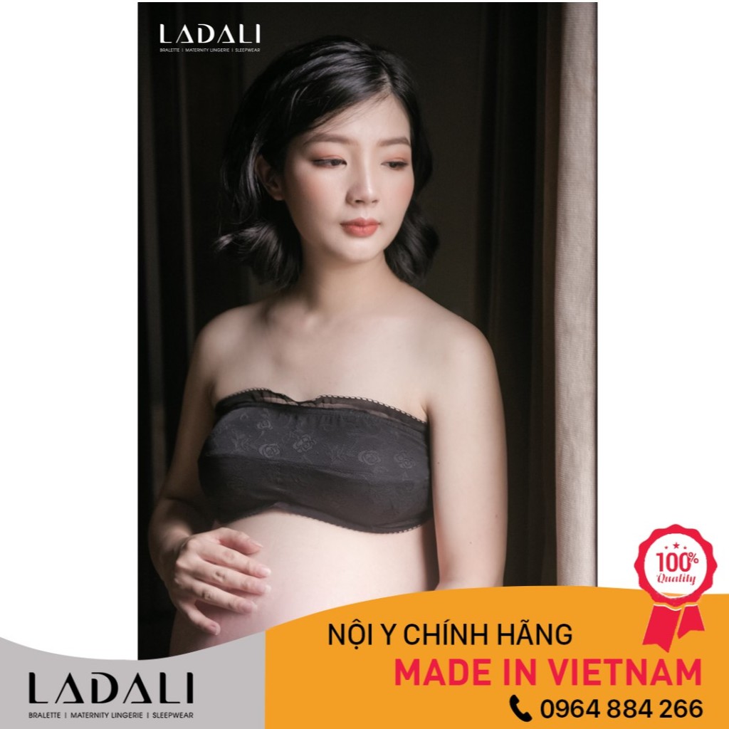 Bộ đồ lót bầu không gọng, áo ngực quây đen đệm mút mỏng dành cho mẹ bầu - B03 đen