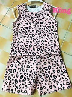 Bộ thun da beo ba lỗ bé gái 8-15kg