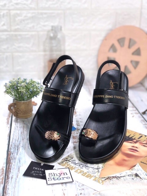 Dép sandal nam xỏ ngón đính vẩy rônggg da (free ship)