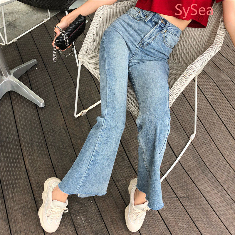 Quần denim dài lưng cao thiết kế ôm sát tôn dáng