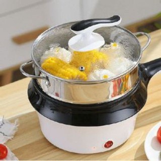 Nồi Lẩu Điện Mini Đa Năng Có Tay Cầm Có Xửng Hấp siêu tốc