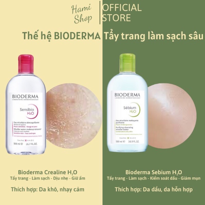 Dung dịch làm sạch và tẩy trang công nghệ Micellar Bioderma Sensibio H2O 500ml