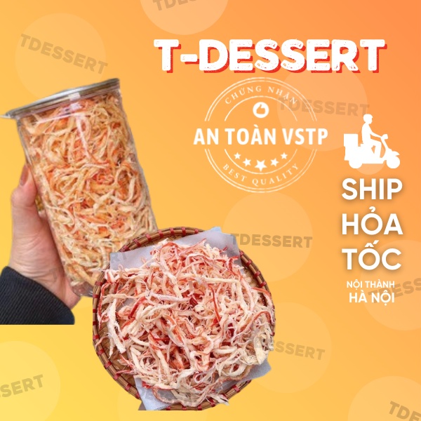 Mực xé sợi hấp nước dừa 300gr LOẠI NGON, KHÔNG BỘT | TDessert15k | Hàng loại 1