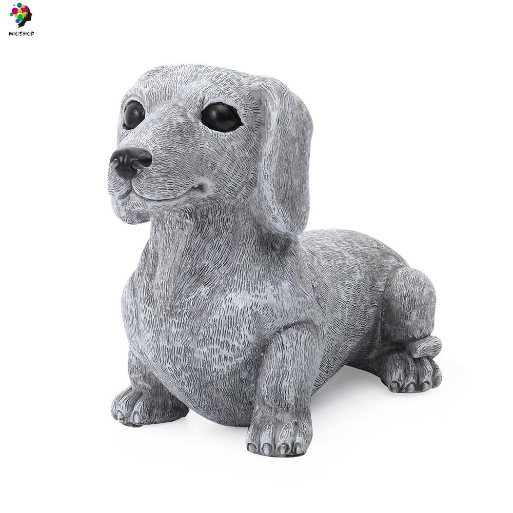 MIOSHOP for Dog Lovers Dog Statue Gift Memorial Garden Decor Table Centerpiece Lifelike Dachshund Sculpture Patio Lawn Dog Figurines