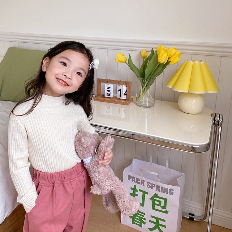 Áo len cho bé gái/ bé trai cao nửa cổ Ambb Kids - Thời trang thu đông trẻ em 1- 7 tuổi (có clip, ảnh thật)