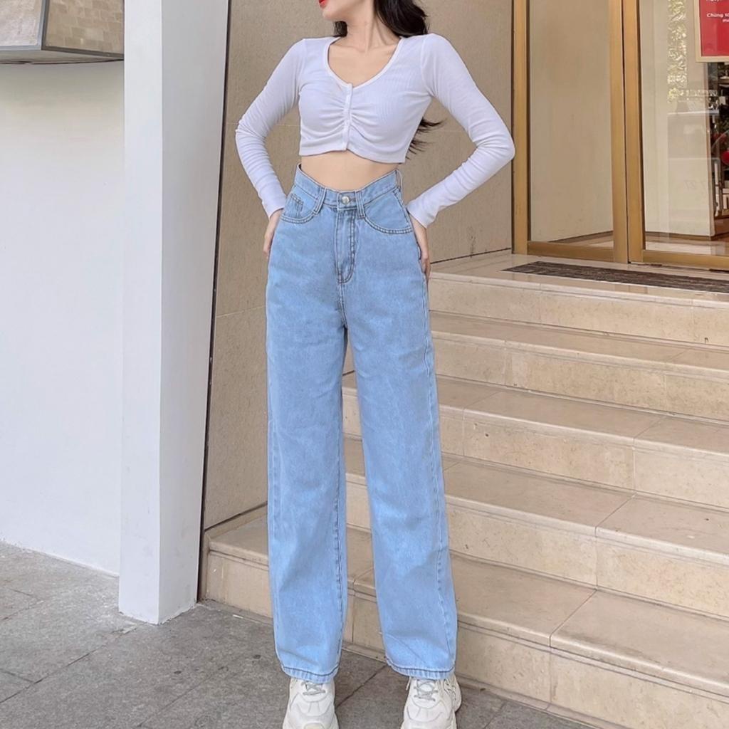 Quần jean nữ cạp cao Uniex cho nữ chất bò dày dặn không phai màu, không co giãn thoải mái khi mặc MT5043-5172