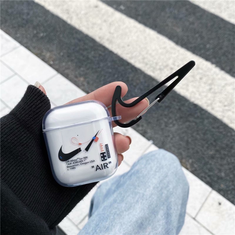 Vỏ bảo vệ hộp sạc tai nghe bằng silicon họa tiết Nike cho Airpod 1/ 2/ pro/ 3