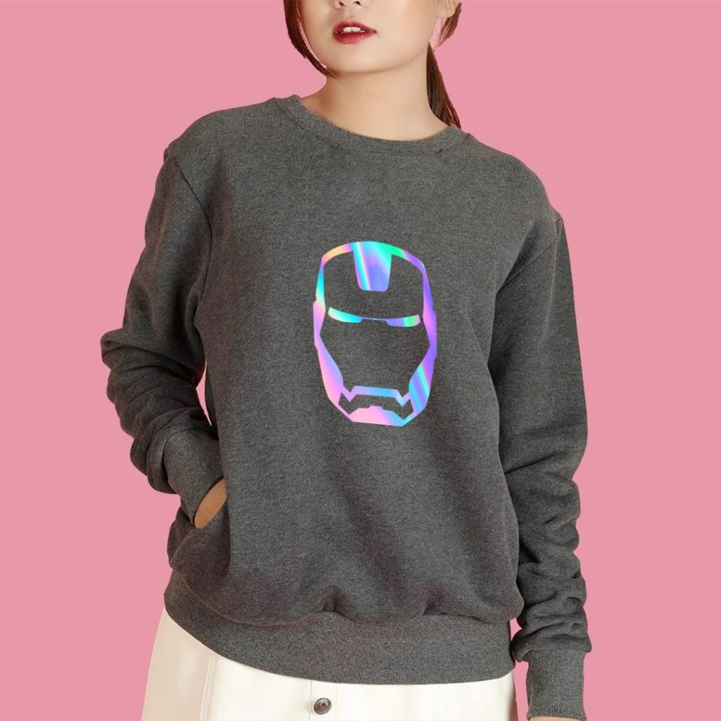 Áo Sweater 🔴 Áo Sweater Form Rộng Nam Nữ In Iron Man Phản Quang | CoolZy