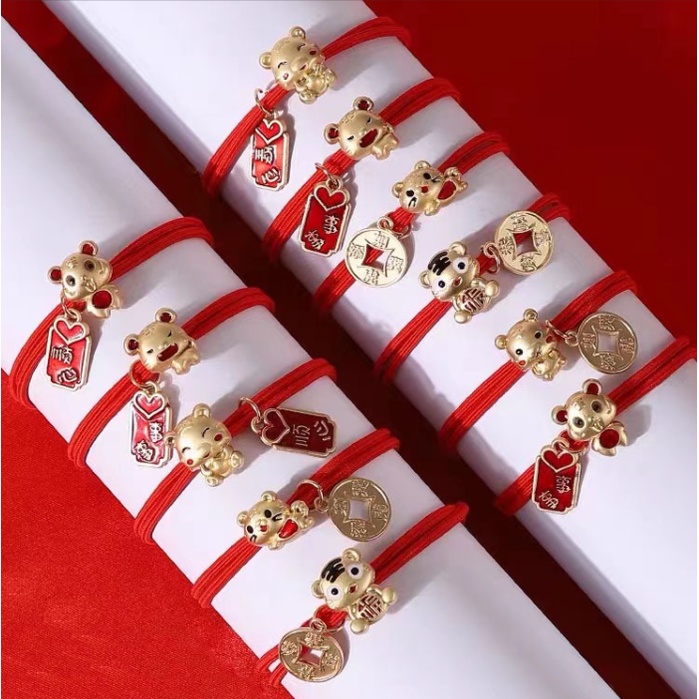 Vòng tay charm đẹp, cột tóc linh thú may mắn năm mới hình Hổ thần tài | BigBuy360 - bigbuy360.vn