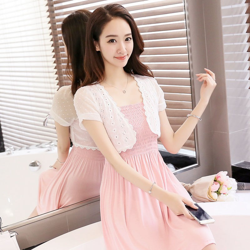 Áo Khoác Voan Mỏng Tay Ngắn Phối Ren Thời Trang Mùa Hè 2020 Dành Cho Nữ | BigBuy360 - bigbuy360.vn